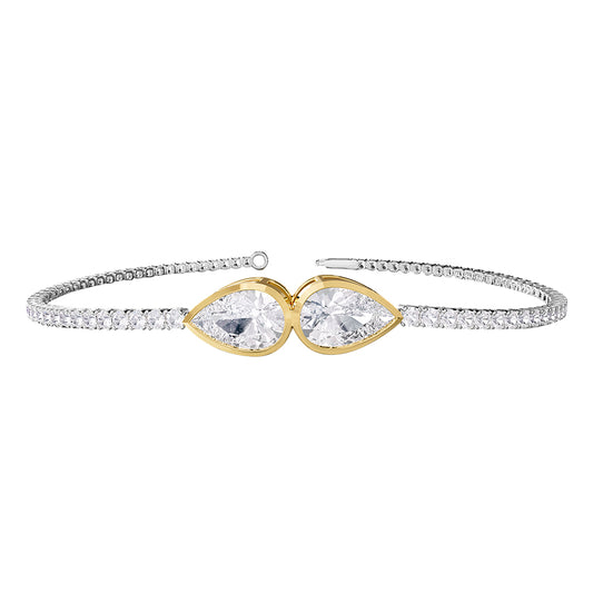 3.80 Carat Lab Grown Diamond Bangle Bracelet  7"