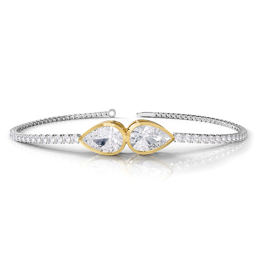 3.80 Carat Lab Grown Diamond Bangle Bracelet  7"