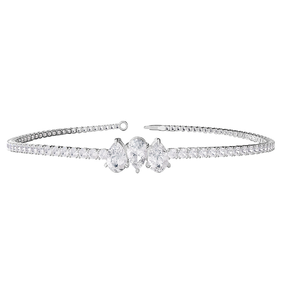 2.70 Carat Lab Grown Diamond Bangle Bracelet 7"