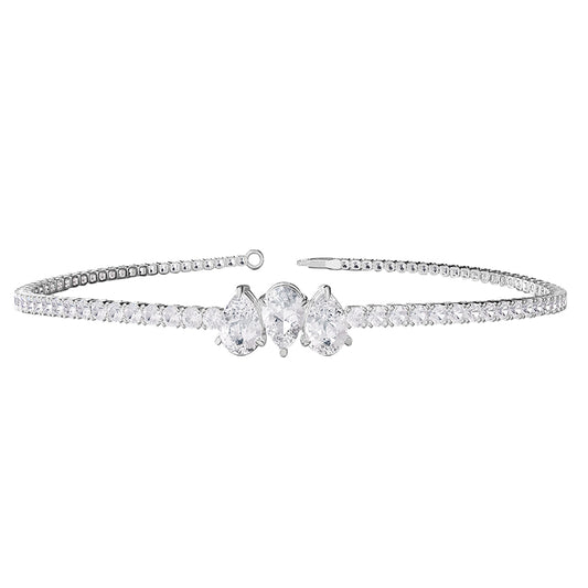 2.70 Carat Lab Grown Diamond Bangle Bracelet 7"