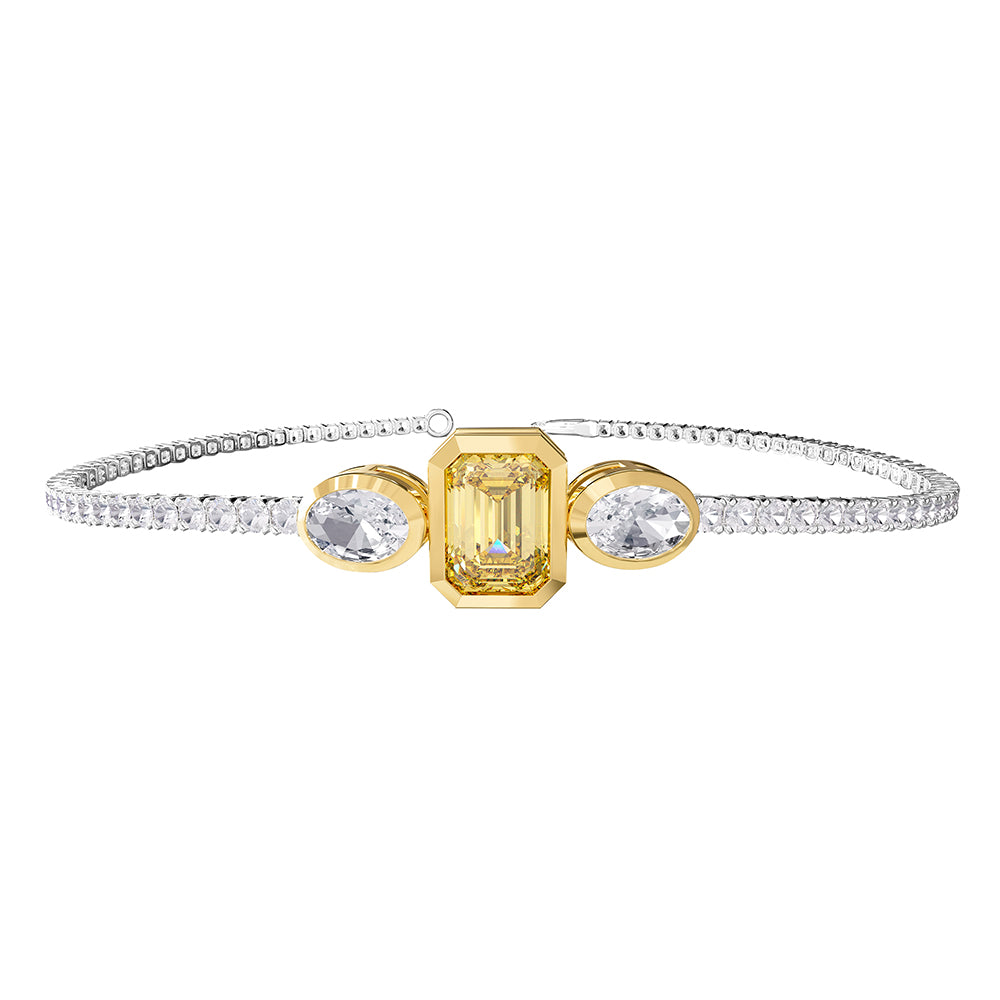 4 Carat Lab Grown Diamond & Yellow Citrine Bracelet 7"