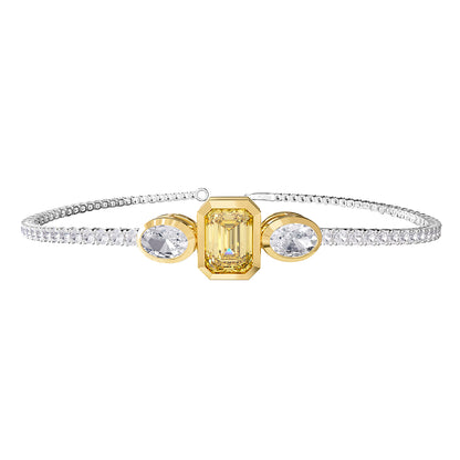 4 Carat Lab Grown Diamond & Yellow Citrine Bracelet 7"