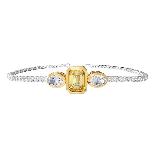 4 Carat Lab Grown Diamond & Yellow Citrine Bracelet 7"
