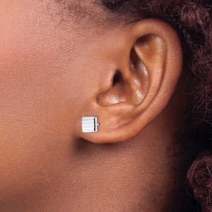 14K White Gold Stud Earrings