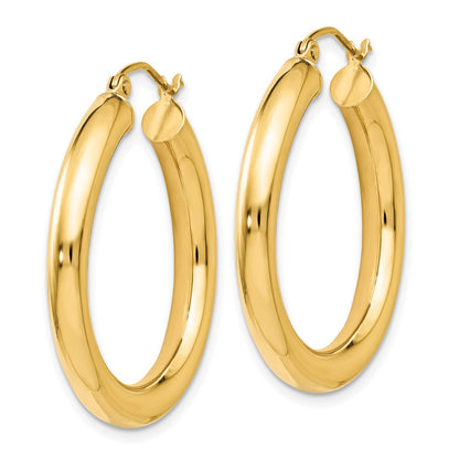 14k Yellow Gold Polished Lightweight Hoop Earrings
