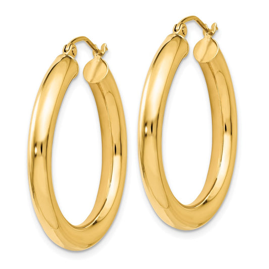 14k Yellow Gold Polished Lightweight Hoop Earrings