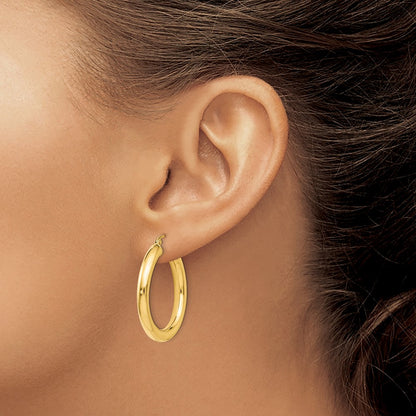 14k Yellow Gold Polished Lightweight Hoop Earrings