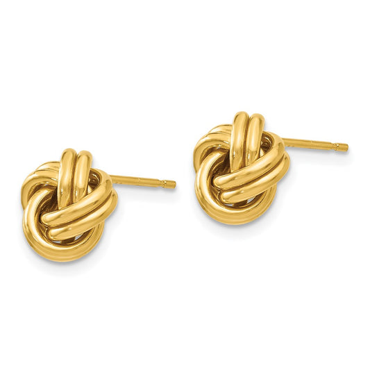 14k Yellow Gold Polished Love Knot Stud Earrings