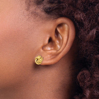 14k Yellow Gold Polished Love Knot Stud Earrings