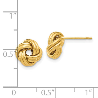 14k Yellow Gold Polished Love Knot Stud Earrings