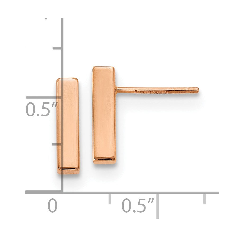 14K Rose Gold Polished Stud Earrings