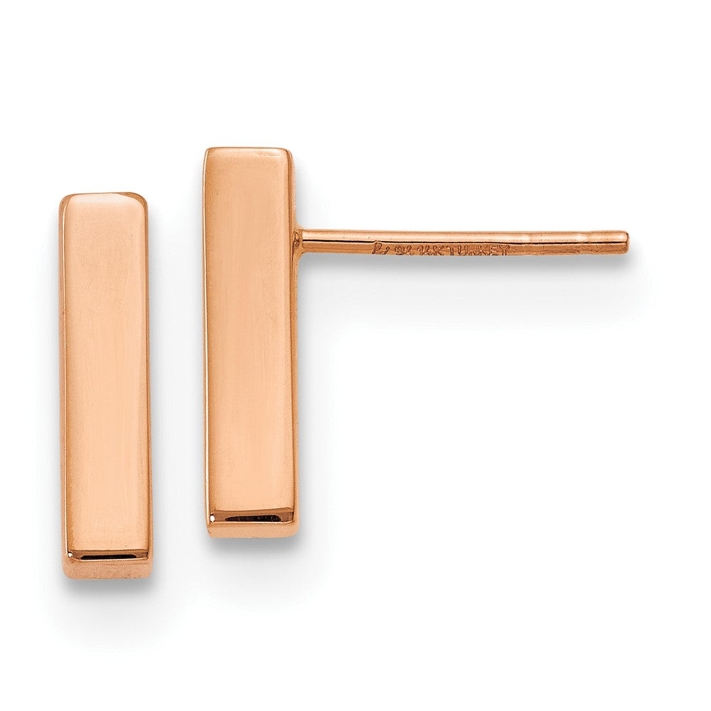 14K Rose Gold Polished Stud Earrings