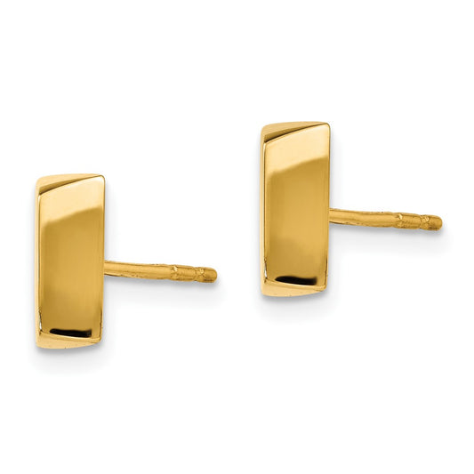 14k Yellow Gold Polished Fancy Stud Earrings