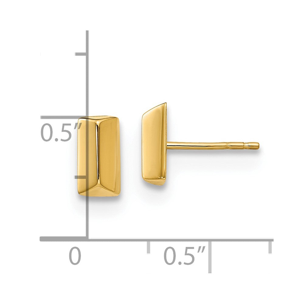 14k Yellow Gold Polished Fancy Stud Earrings