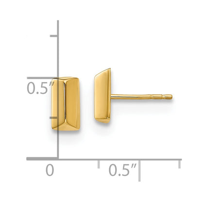 14k Yellow Gold Polished Fancy Stud Earrings