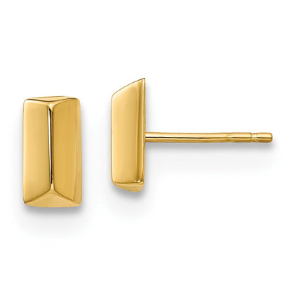 14k Yellow Gold Polished Fancy Stud Earrings