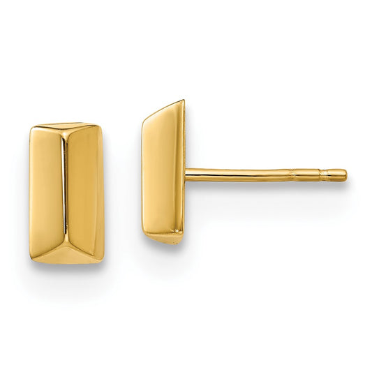 14k Yellow Gold Polished Fancy Stud Earrings
