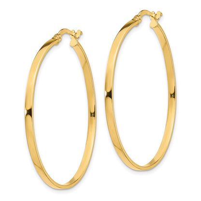 14k Yellow Gold 2mm Polished Hoop Earrings