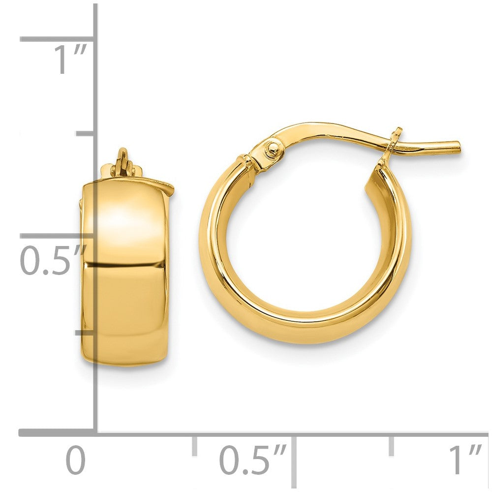 14k Yellow Gold 6mm High Polished Hoop Earrings