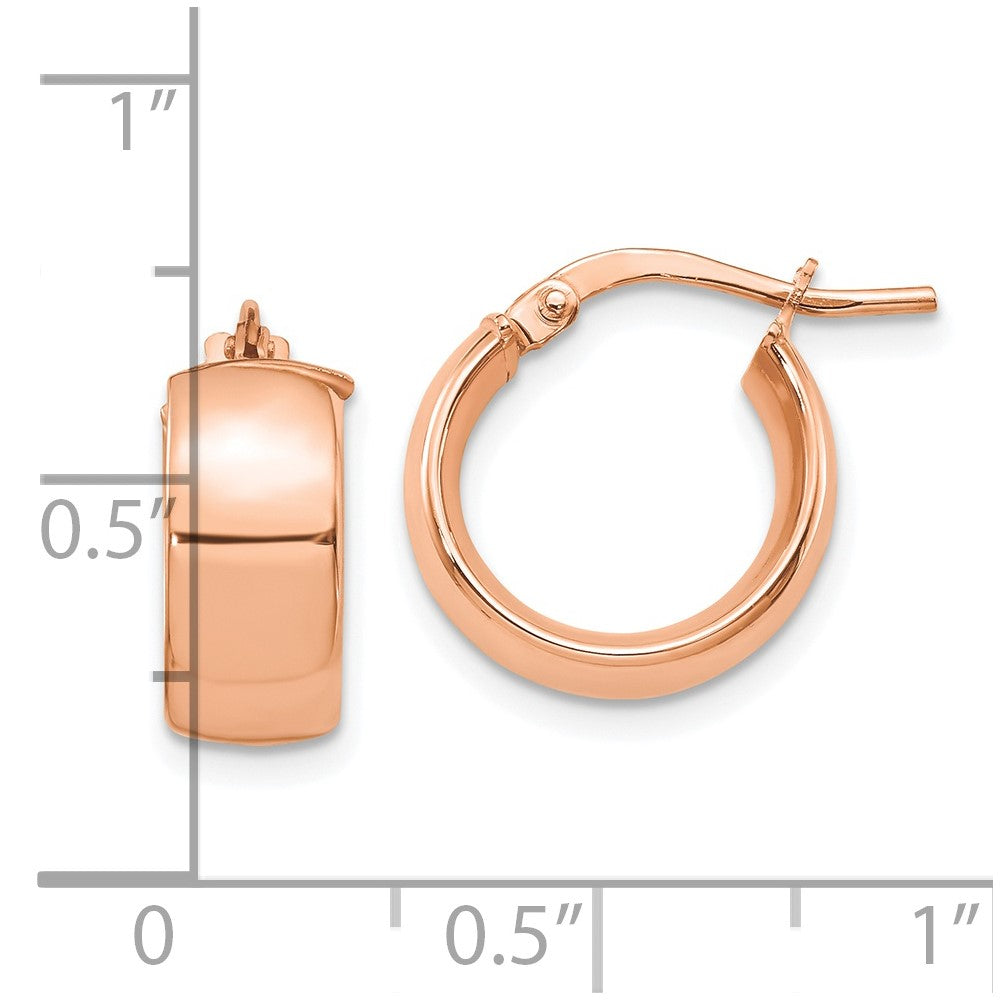14K Rose Gold 6mm High Polished Hoop Earrings