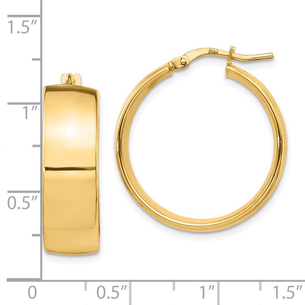 14k Yellow Gold 8mm High Polished Hoop Earrings