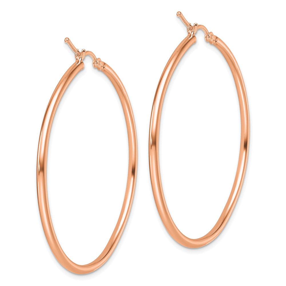 14k Rose Gold Polished 2x45mm Polished Hoop Earrings