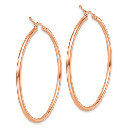 14k Rose Gold Polished 2x45mm Polished Hoop Earrings