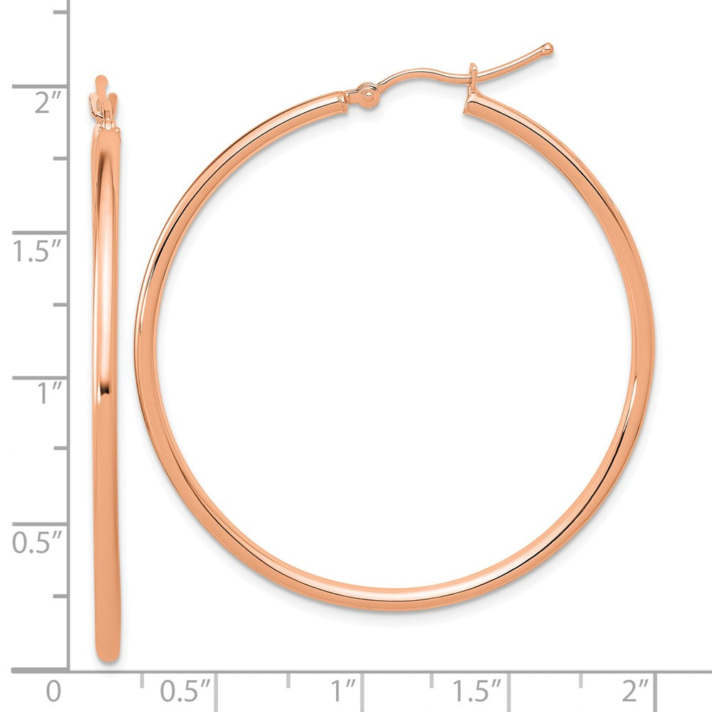 14k Rose Gold Polished 2x45mm Polished Hoop Earrings