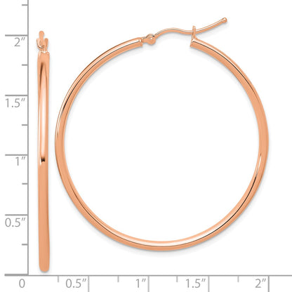 14k Rose Gold Polished 2x45mm Polished Hoop Earrings