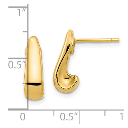 14k Yellow Gold Polished Stud Earrings