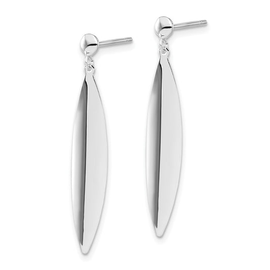 14K White Gold Polished Post Dangle Earrings