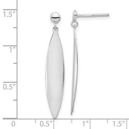 14K White Gold Polished Post Dangle Earrings