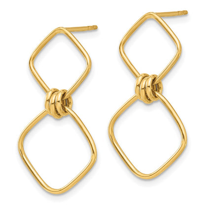 14k Yellow Gold Polished Dangle Earrings