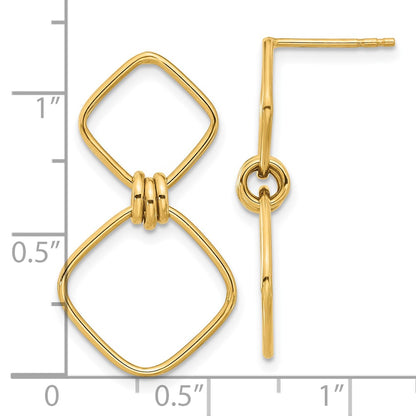 14k Yellow Gold Polished Dangle Earrings