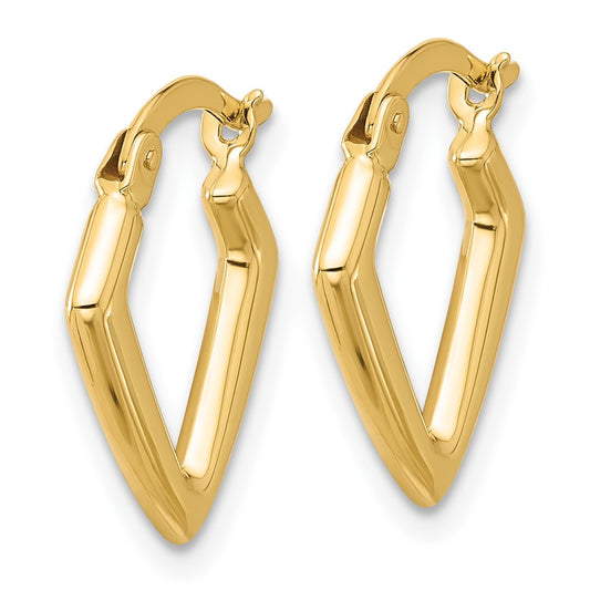 14k Yellow Gold Polished Fancy Hoop Earrings