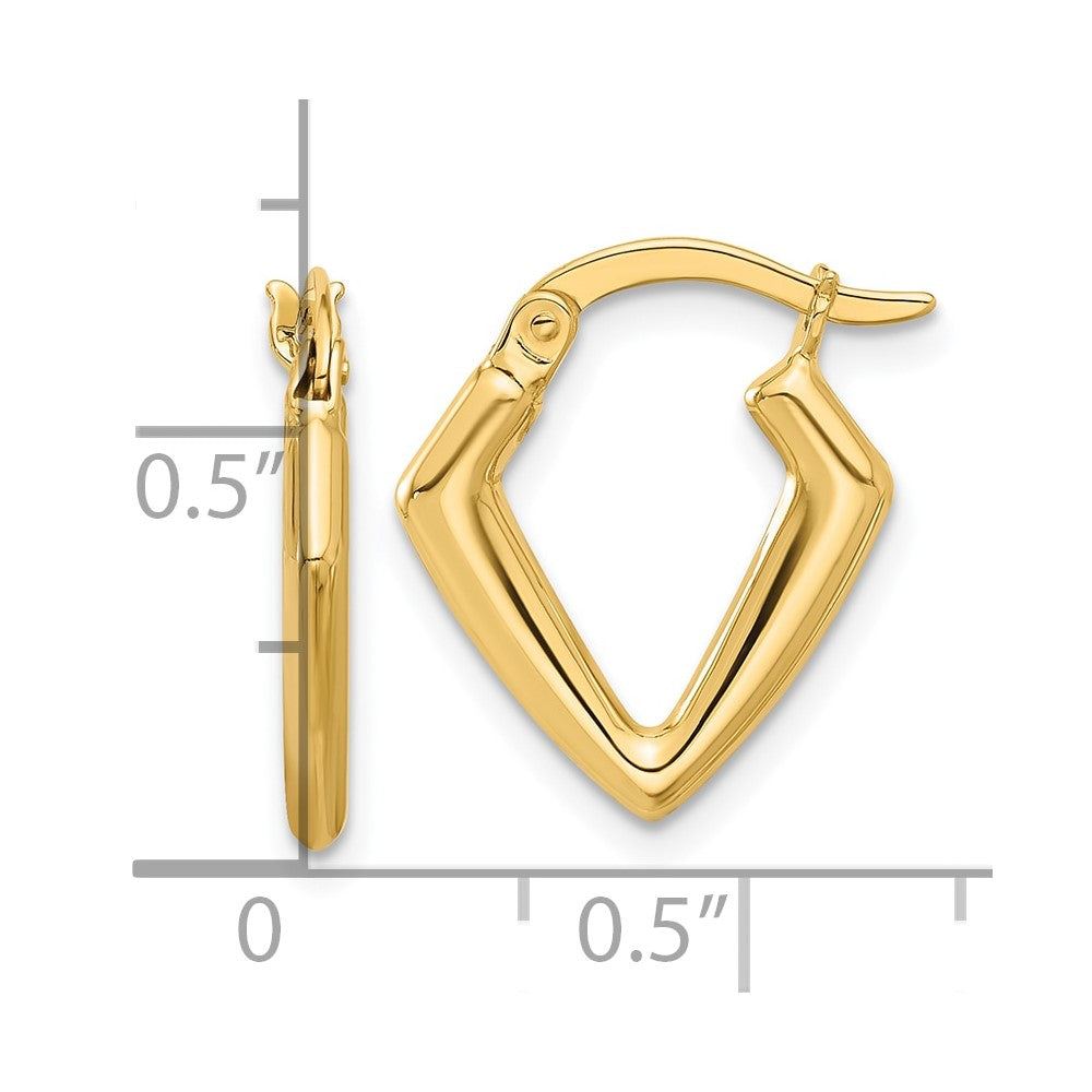 14k Yellow Gold Polished Fancy Hoop Earrings