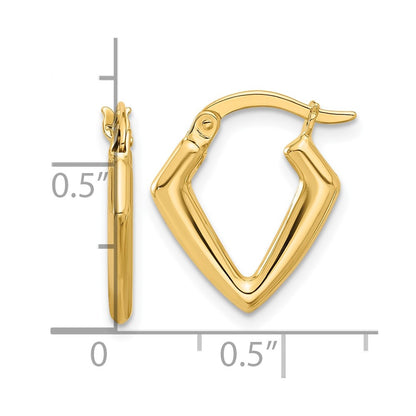 14k Yellow Gold Polished Fancy Hoop Earrings