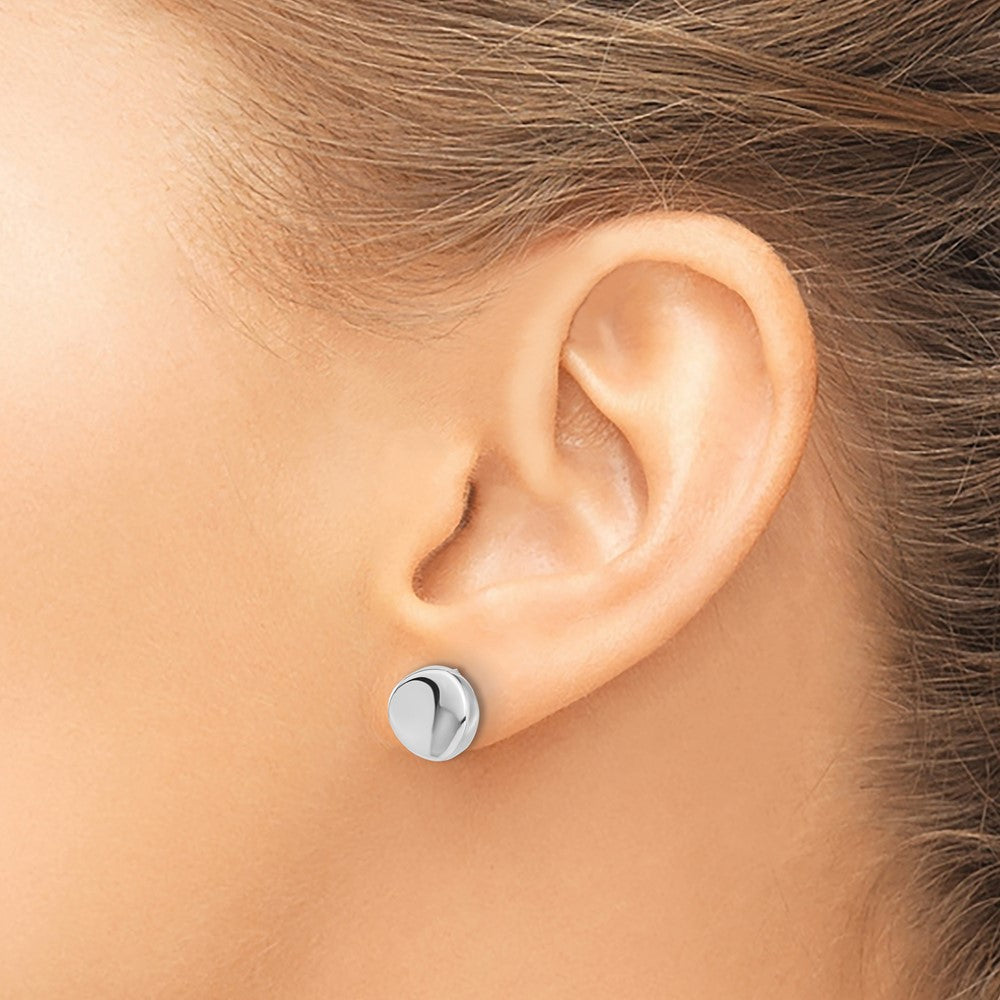 14K White Gold Polished Stud Earrings