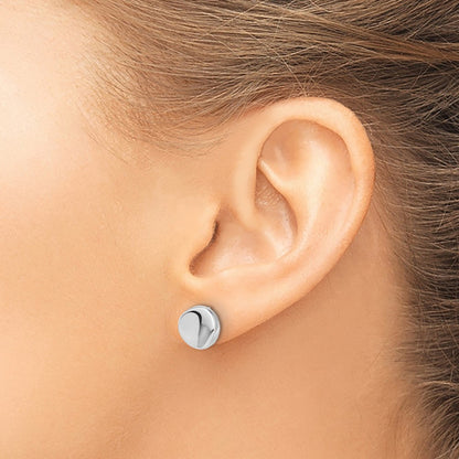 14K White Gold Polished Stud Earrings