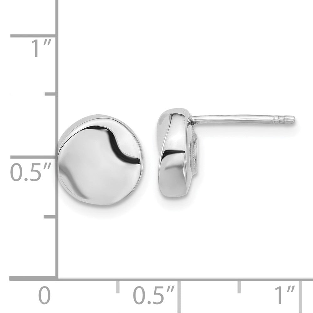 14K White Gold Polished Stud Earrings