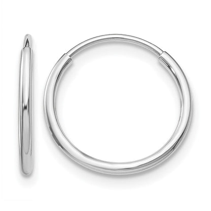 14k Gold 1.20mm Endless Hoop Earrings L-14 mm, W-14 mm