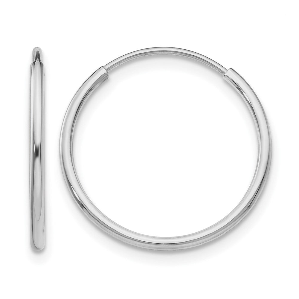14k Gold 1.20mm Endless Hoop Earrings L-20 mm, W-20 mm