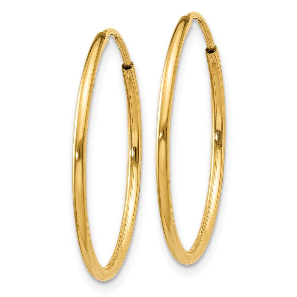 14k Yellow Gold 1.00mm Endless Hoop Earrings