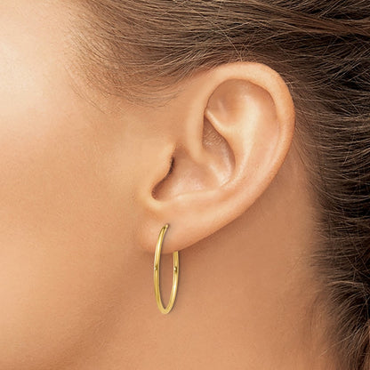 14k Yellow Gold 1.00mm Endless Hoop Earrings