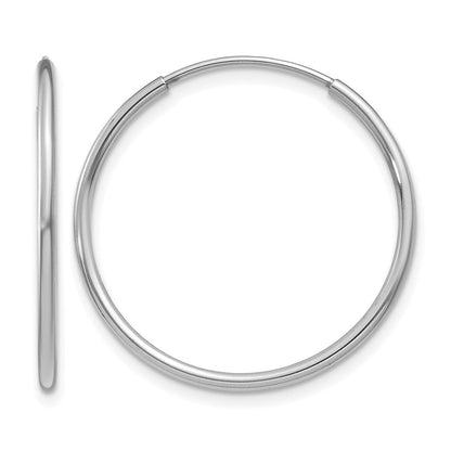 14k Gold 1.20mm Polished Endless Hoop Earrings L-25 mm, W-25 mm