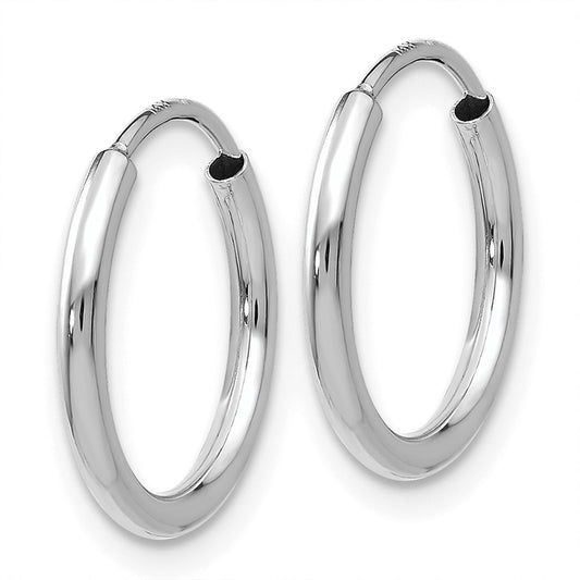 14k White Gold 1.2mm Polished Endless Hoop Earrings