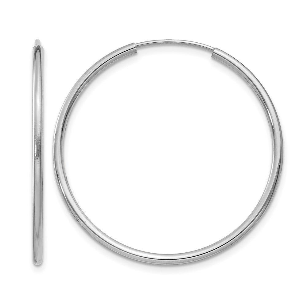 14k Gold 1.50mm Polished Round Endless Hoop Earrings L-30 mm, W-30 mm