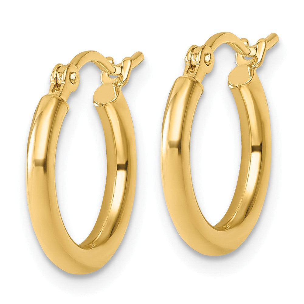 14k Yellow Gold Polished 2x15mm Polished Hoop Earrings