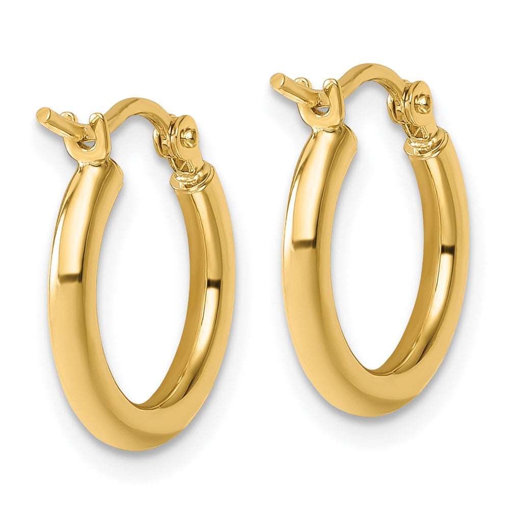 14k Yellow Gold Polished 2x15mm Polished Hoop Earrings