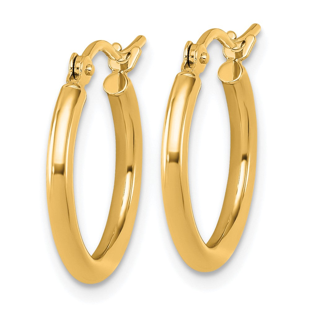 14k Yellow Gold Polished 2x17.5mm Polished Hoop Earrings